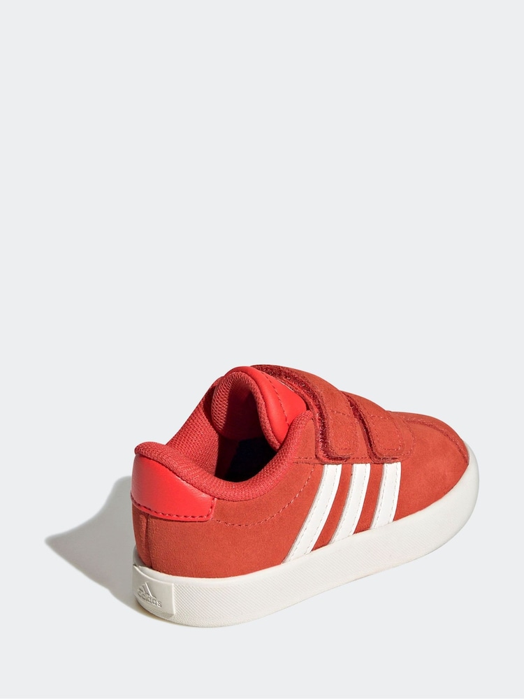 adidas Red VL Court 3.0 Hook and Loop Trainers - Image 4 of 9