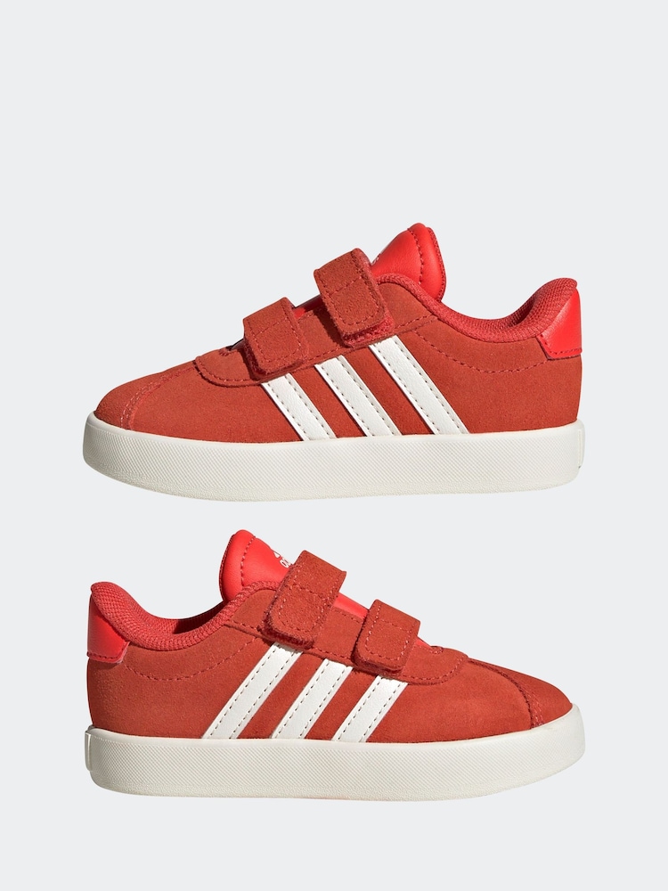 adidas Red VL Court 3.0 Hook and Loop Trainers - Image 5 of 9