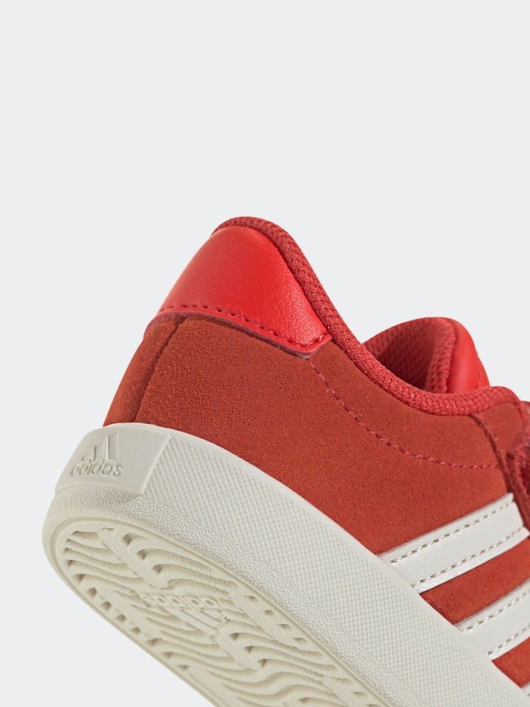 adidas Red VL Court 3.0 Hook and Loop Trainers - Image 8 of 9