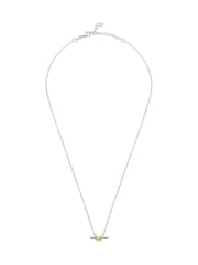 Beaverbrooks Gold Silver and Yellow Plated Cubic Zirconia Knot T-Bar Necklace - Image 2 of 4