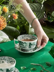 Spode Heritage Green Italian Set of 4 Breakfast Cup & Saucers - Image 1 of 3