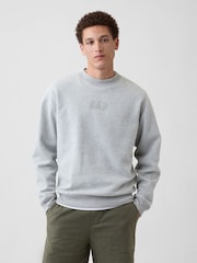Gap Grey Relaxed Mini-Logo Sweatshirt - Image 1 of 6