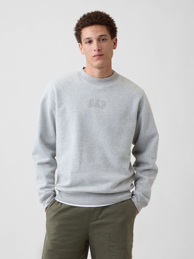 Gap Grey Relaxed Mini-Logo Sweatshirt - Image 1 of 6