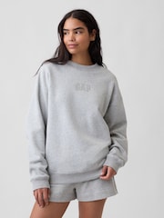 Gap Grey Relaxed Mini-Logo Sweatshirt - Image 4 of 6