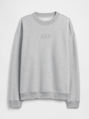 Gap Grey Relaxed Mini-Logo Sweatshirt - Image 6 of 6