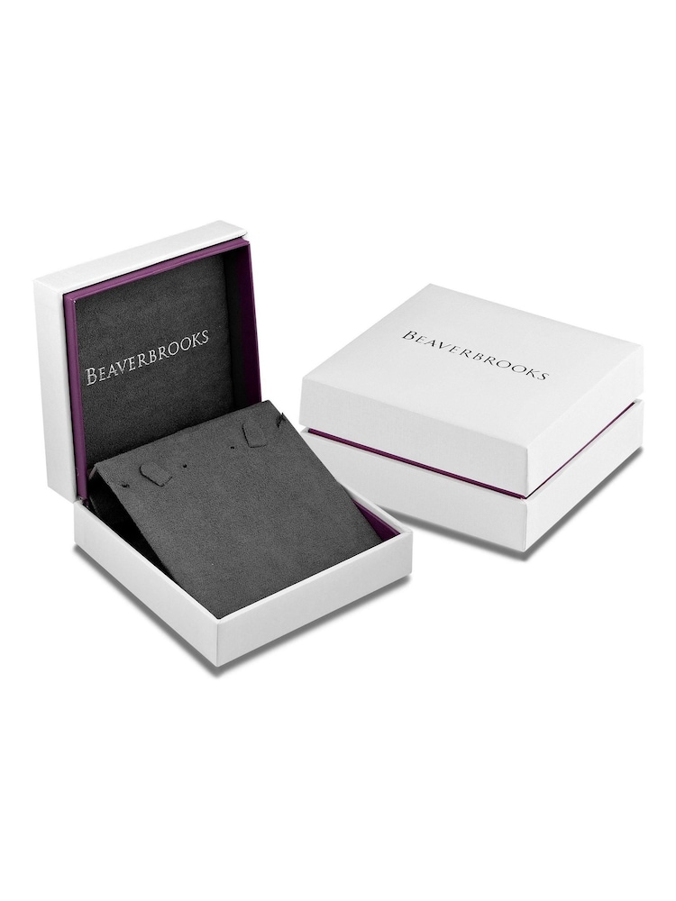 Beaverbrooks Sterling Silver Cubic Zirconia T-Bar Necklace - Image 3 of 3