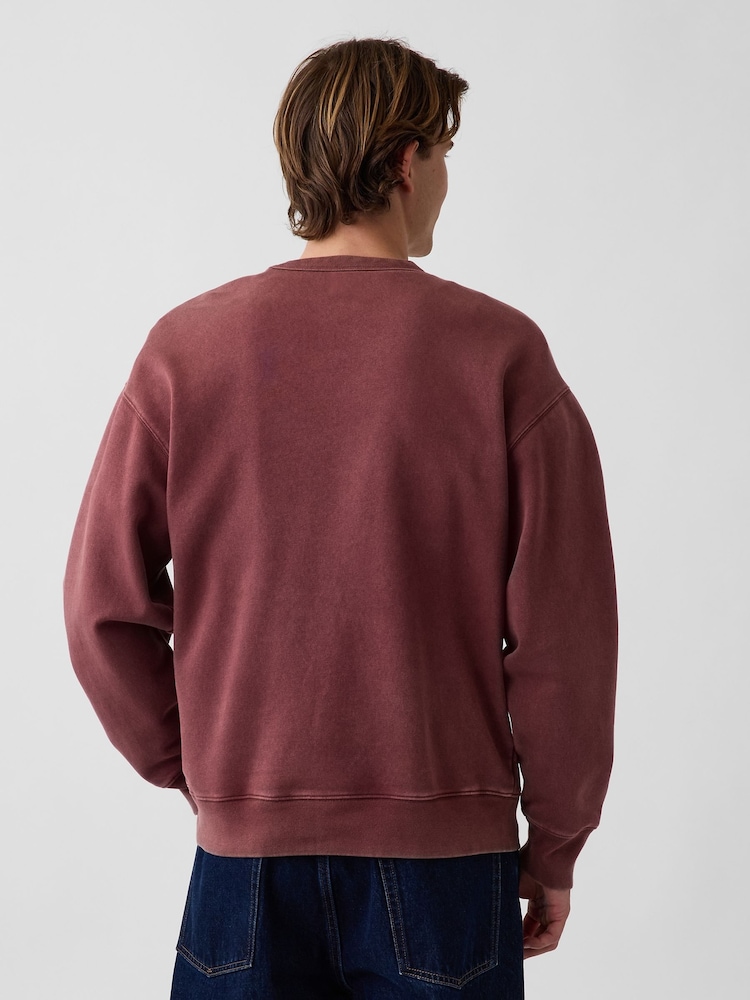 Braun - Gap Boxy Washed-Fleece Crew Neck Sweatshirt - Bild 2 von 3