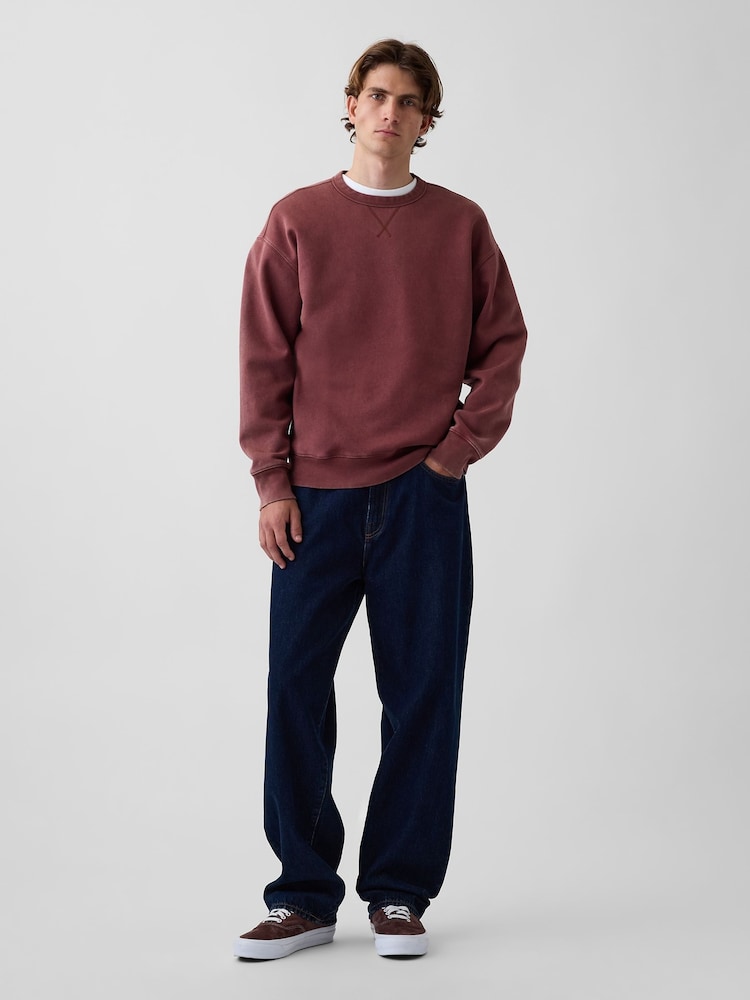 Braun - Gap Boxy Washed-Fleece Crew Neck Sweatshirt - Bild 3 von 3