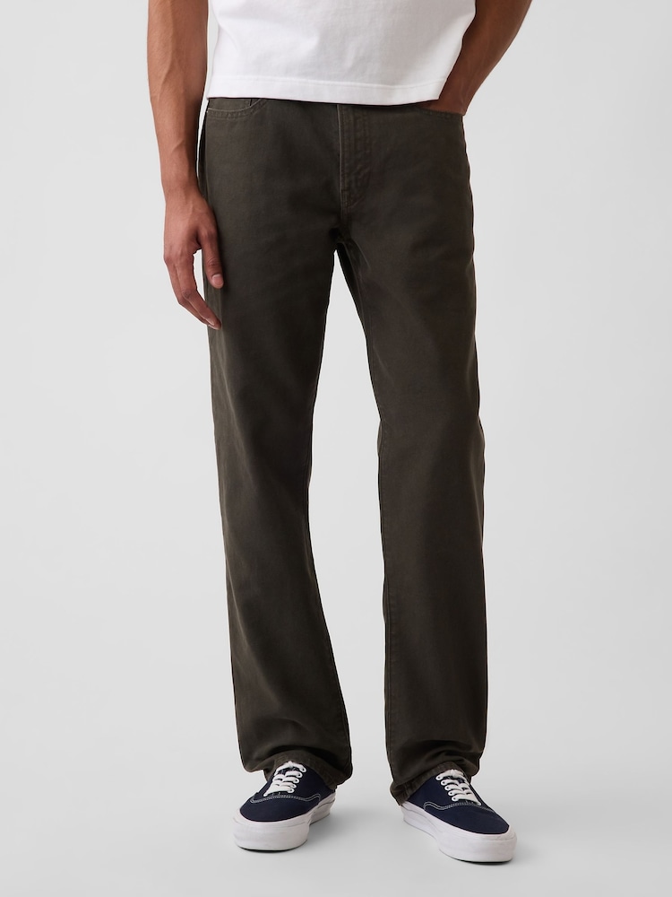 Gap Green Canvas Relaxed Straight Jeans - Image 1 of 6 Gap Green Canvas Relaxed Straight Jeans - Image 1 of 6