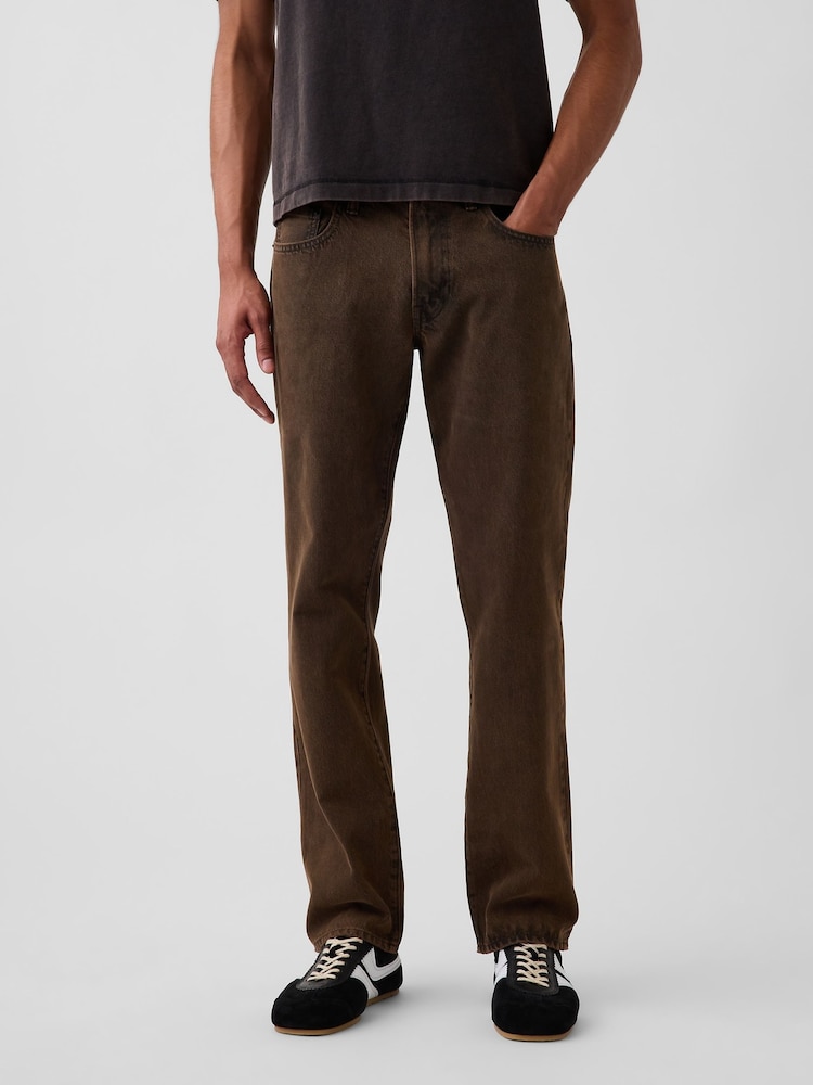 Gap Brown Canvas Relaxed Straight Jeans - Image 1 of 6 Gap Brown Canvas Relaxed Straight Jeans - Image 1 of 6