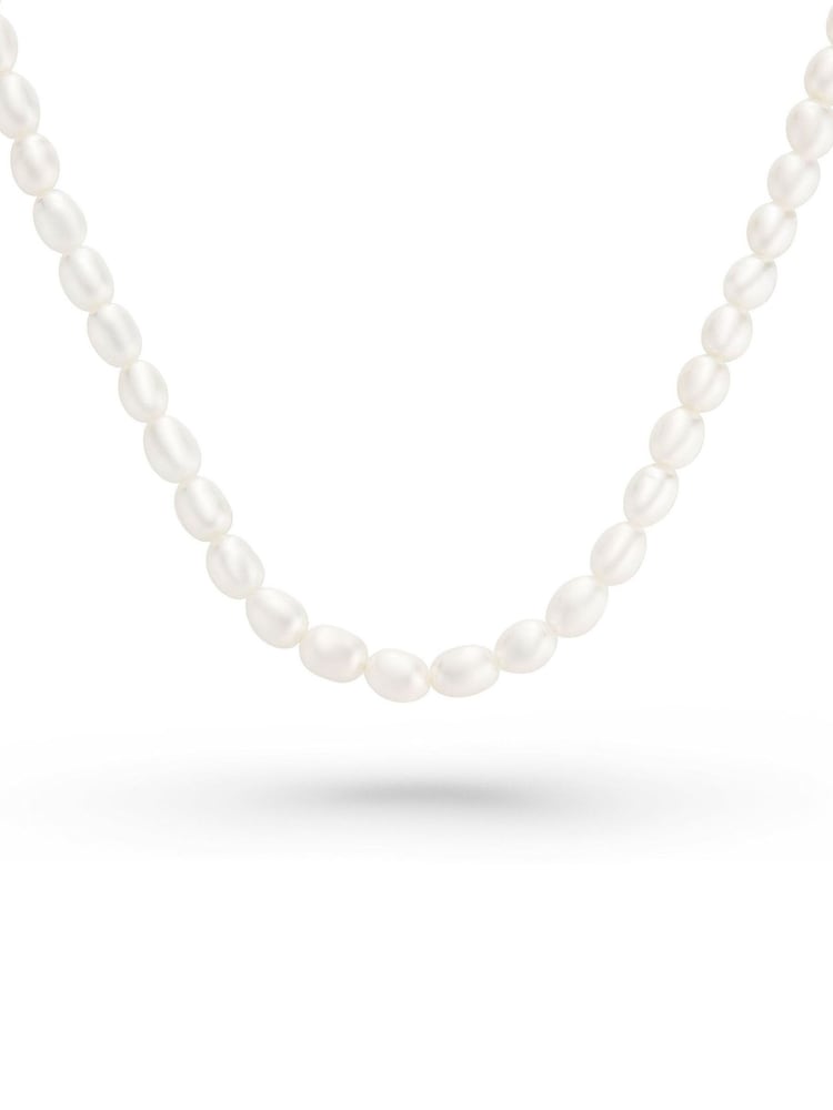 Beaverbrooks Silver Tone Rice Pearl Necklace - Image 2 of 3