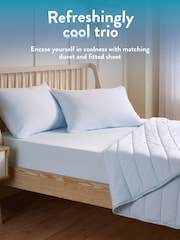 Slumberdown Blue Cool Sleep Ultracool Nylon Summer Fitted Sheet - Image 7 of 10