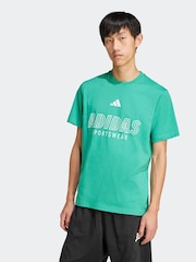 adidas Green House of Tiro Linear 100% Cotton Graphic Print T-Shirt - Image 2 of 8