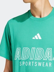 adidas Green House of Tiro Linear 100% Cotton Graphic Print T-Shirt - Image 6 of 8