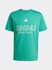 adidas Green House of Tiro Linear 100% Cotton Graphic Print T-Shirt - Image 8 of 8