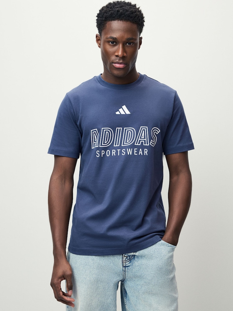 adidas House of Tiro Linear Graphic 100% Cotton T-Shirt - Image 1 of 4