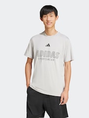 adidas Grey House of Tiro Linear 100% Cotton Graphic Print T-Shirt - Image 5 of 10