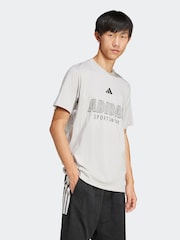 adidas Grey House of Tiro Linear 100% Cotton Graphic Print T-Shirt - Image 7 of 10