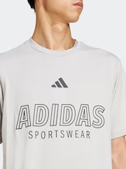 adidas Grey House of Tiro Linear 100% Cotton Graphic Print T-Shirt - Image 9 of 10