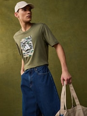 Зеленый - adidas Camo Shape 100% Cotton Graphic T-Shirt - Image 4 of 6