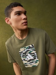 Зеленый - adidas Camo Shape 100% Cotton Graphic T-Shirt - Image 5 of 6