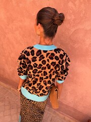 Never Fully Dressed Brown Cardigan in Leopard Jacquard - Image 2 of 4