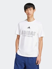 adidas White House of Tiro Linear 100% Cotton Graphic Print T-Shirt - Image 1 of 7