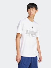 adidas White House of Tiro Linear 100% Cotton Graphic Print T-Shirt - Image 4 of 7