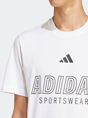 adidas White House of Tiro Linear 100% Cotton Graphic Print T-Shirt - Image 5 of 7