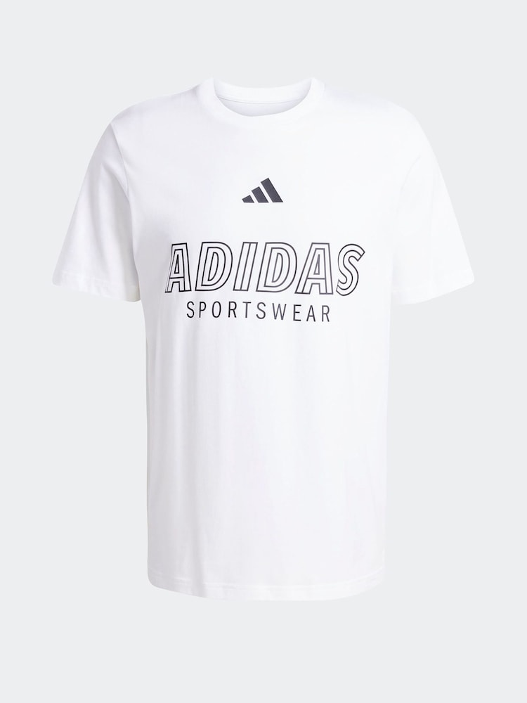 adidas White House of Tiro Linear 100% Cotton Graphic Print T-Shirt - Image 7 of 7