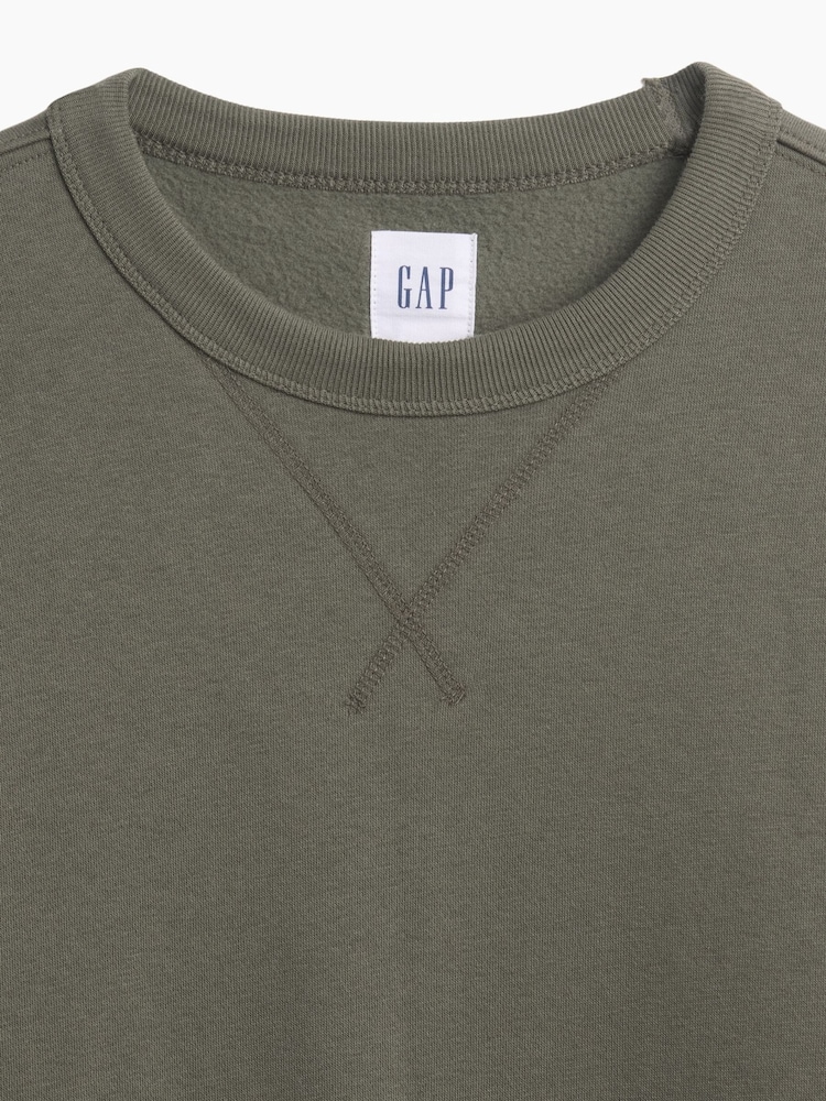 Grün - Gap Boxy Washed-Fleece Crew Neck Sweatshirt - Bild 3 von 3 Grün - Gap Boxy Washed-Fleece Crew Neck Sweatshirt - Bild 3 von 3
