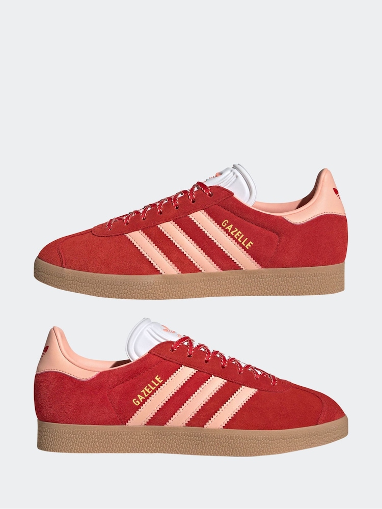adidas Originals Red Gazelle Trainers - Image 4 of 8