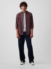 Gap Burgundy Check Oxford Shirt in Standard Fit - Image 3 of 5