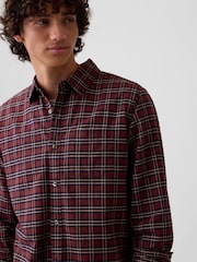 Gap Burgundy Check Oxford Shirt in Standard Fit - Image 4 of 5