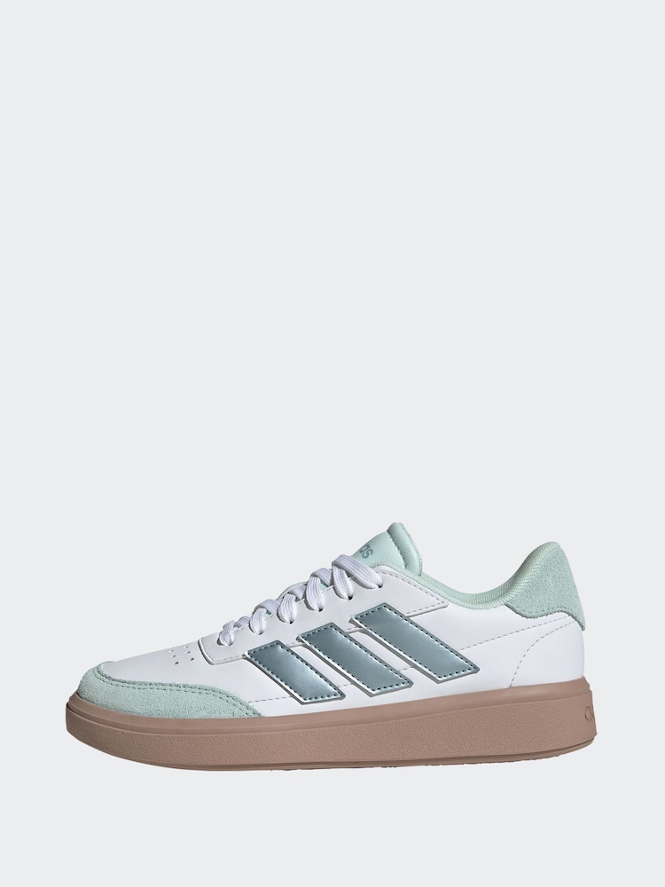 adidas Off White Courtblock Trainers - Image 2 of 9