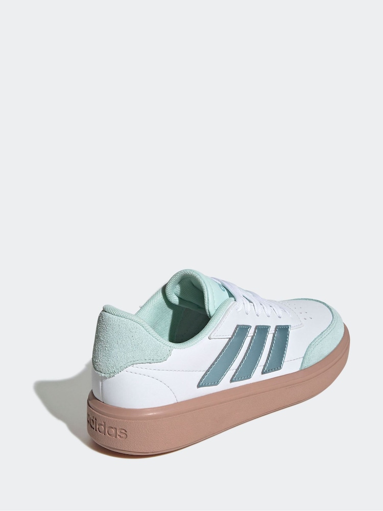 adidas Off White Courtblock Trainers - Image 4 of 9