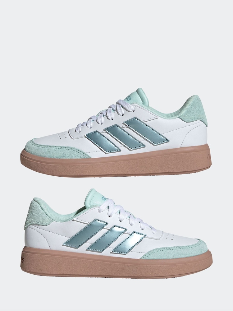 adidas Off White Courtblock Trainers - Image 5 of 9