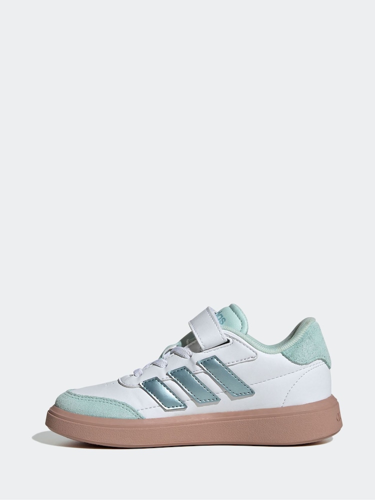 adidas White Court Block Trainers - Image 2 of 9