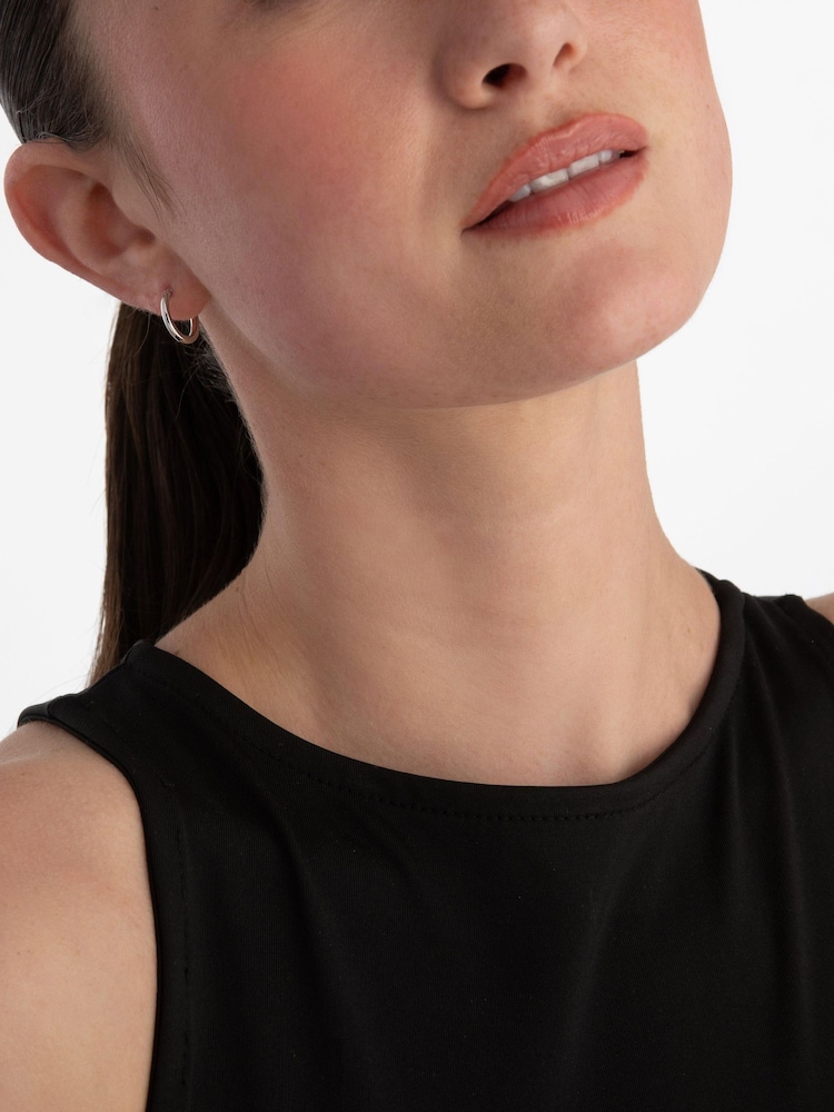 Beaverbrooks 9ct White Gold Hoop Earrings - Image 1 of 4