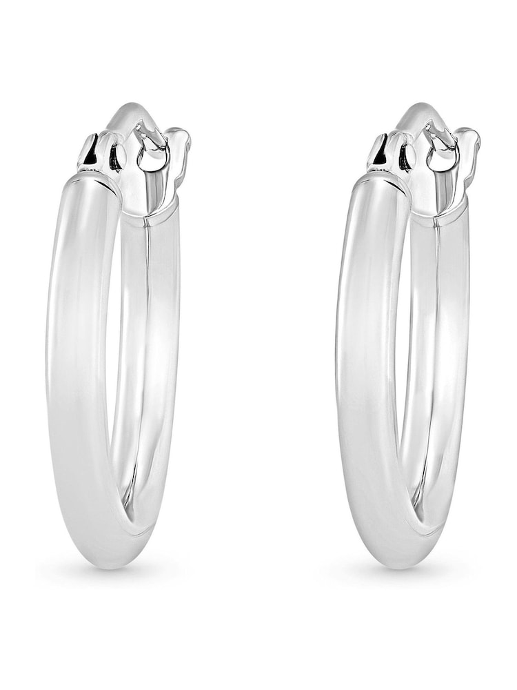 Beaverbrooks 9ct White Gold Hoop Earrings - Image 2 of 4