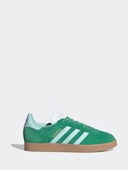 adidas Originals Green/White Gazelle Trainers - Image 1 of 9