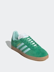 adidas Originals Green/White Gazelle Trainers - Image 3 of 9