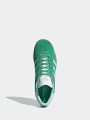 adidas Originals Green/White Gazelle Trainers - Image 6 of 9