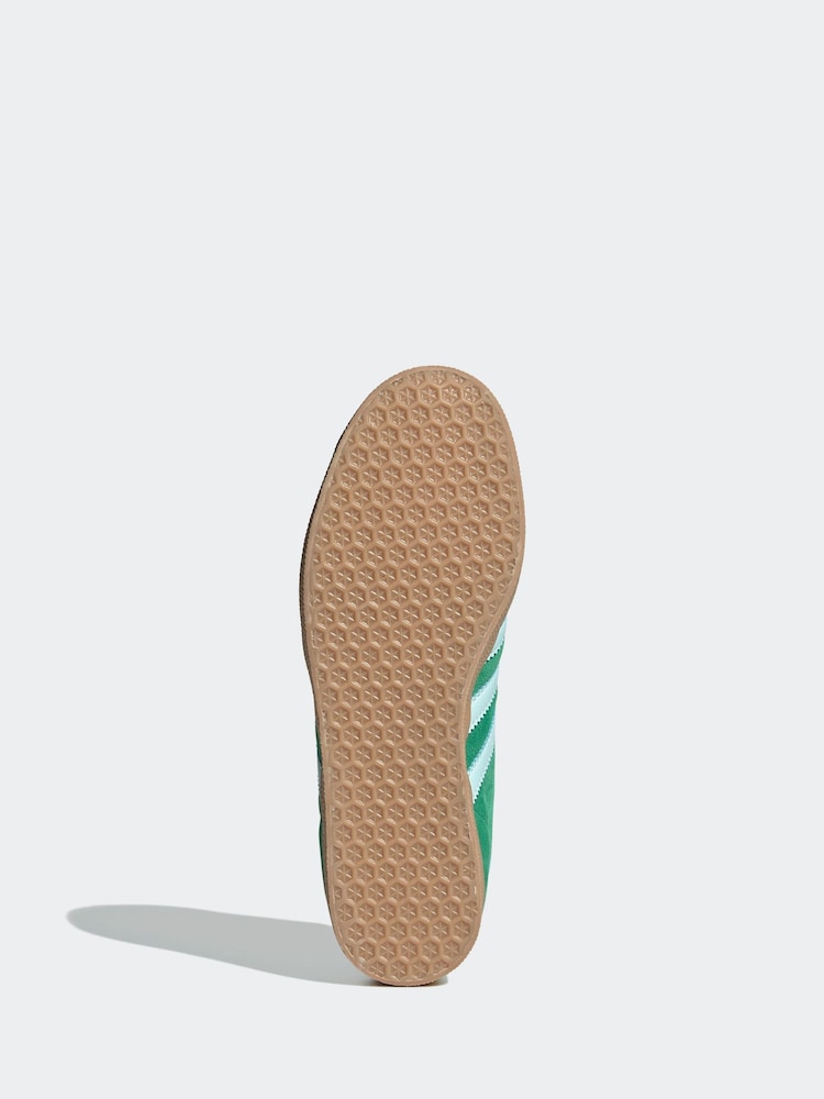 adidas Originals Green/White Gazelle Trainers - Image 7 of 9