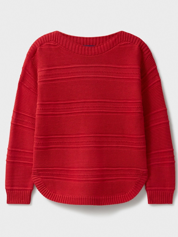 Crew Clothing Red Tali Boat Neck Knit Jumper - Image 5 of 5