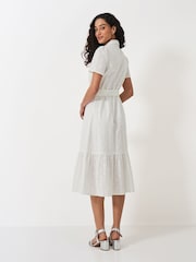 Crew Clothing White Broderie Shirt Dress - Image 3 of 6