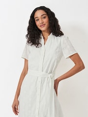 Crew Clothing White Broderie Shirt Dress - Image 5 of 6