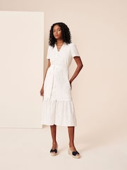 Crew Clothing White Broderie Shirt Dress - Image 6 of 6