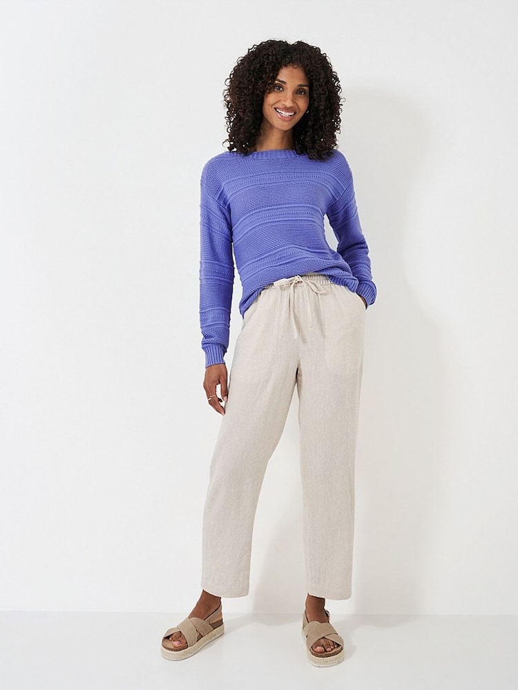 Crew Clothing Blue Tali Boat Neck Knit Jumper - Image 1 of 4