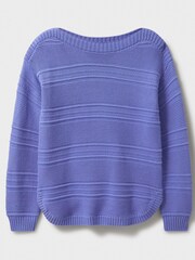 Crew Clothing Blue Tali Boat Neck Knit Jumper - Image 8 of 8
